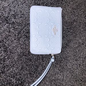Coach Embossed Wristlet in Periwinkle